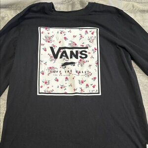 Vans Black Long Sleeve with Floral Print